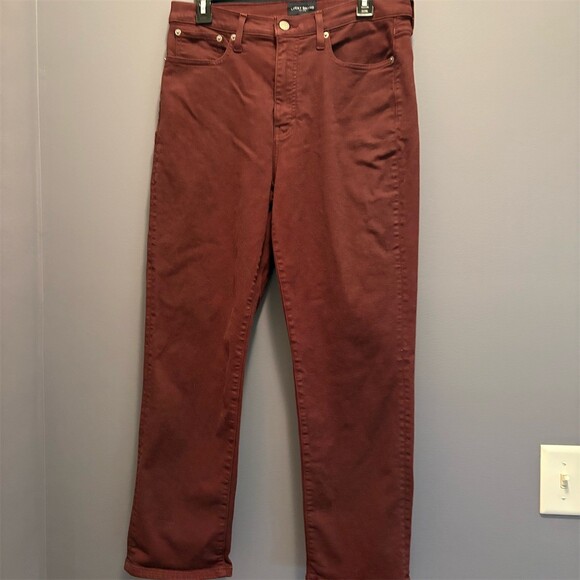 Lucky Brand Denim - Lucky Brand Zoe Jeans Womens Size 14 Burgundy High Rise Straight Leg 32